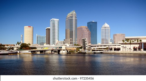 TAMPA - DECEMBER 28: Skyline Of Downtown December 28, 2011 In Tampa, FL. In 2008, Tampa Was Ranked As The 5th Best Outdoor City By Forbes.