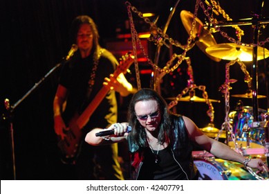 TAMPA, FL - FEBRUARY 12: Eddie Jackson And Geoff Tate Of Queensryche Performing Live At The Tampa Theater On February 12, 2008 In Tampa, Florida.