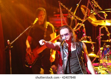 TAMPA, FL - FEBRUARY 12: Eddie Jackson And Geoff Tate Of Queensryche Performing Live At The Tampa Theater On February 12, 2008 In Tampa, Florida.