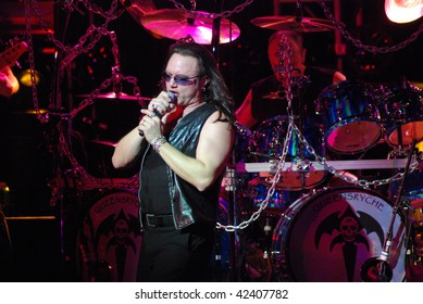 TAMPA, FL - FEBRUARY 12: Geoff Tate And Scott Rockenfield Of Queensryche Performing Live At The Tampa Theater On February 12, 2008 In Tampa, Florida.