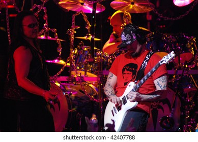 TAMPA, FL - FEBRUARY 12: Geoff Tate, Scott Rockenfield, And Mike Stone Of Queensryche Performing Live At The Tampa Theater On February 12, 2008 In Tampa, Florida.