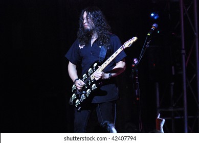 TAMPA, FL - FEBRUARY 12: Michael Wilton Of Queensryche Performing Live At The Tampa Theater On February 12, 2008 In Tampa, Florida.