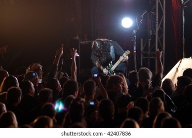 TAMPA, FL - FEBRUARY 12: Michael Wilton Of Queensryche Performing Live On February 12, 2008 In Tampa, Florida.