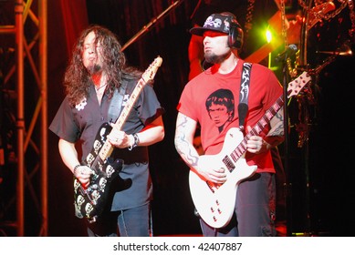 TAMPA, FL - FEBRUARY 12: Michael Wilton And Mike Stone Of Queensryche Performing Live At The Tampa Theater On February 12, 2008 In Tampa, Florida.