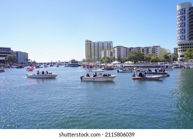 Tampa, FL USA - 01 29 2022: Gasparilla Pirate  Festival In Tampa Fl