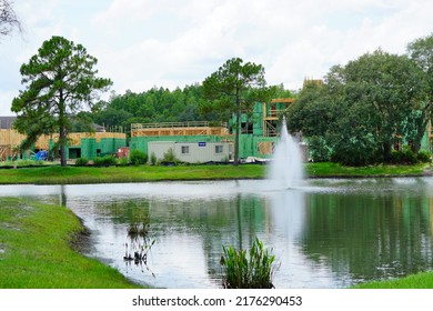 Tampa, FL, USA - 06 10 2022: An Apartment Construction Site