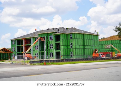 Tampa, FL USA - 08 15 2022: An Apartment Construction Site	