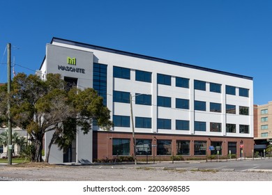 Tampa, FL, USA - January 8, 2022: Masonite Headquarters In Tampa, FL, USA. Masonite International Corporation Is A Designer, Manufacturer And Distributor Of Interior And Exterior Doors. 