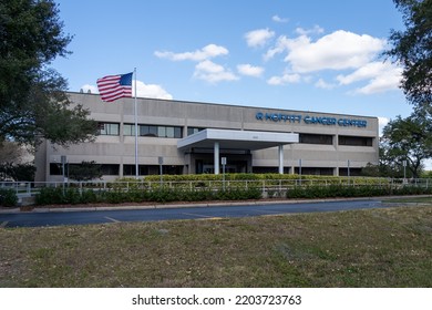 
Tampa, FL, USA - January 8, 2022: Moffitt Cancer Center At International Plaza In Tampa, FL, USA. Moffitt Cancer Center And Research Institute Is A Nonprofit Cancer Treatment And Research Center. 