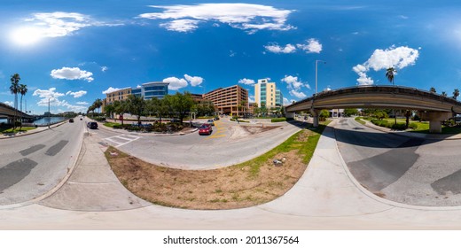 Tampa, FL, USA - July 16, 2021: Tampa General Hospital 360 Vr Spherical Photo For Virtual Tour