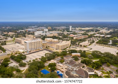 TAMPA, FL, USA - NOVEMBER 24, 2019: Aerial Photo University Of South Florida Tampa