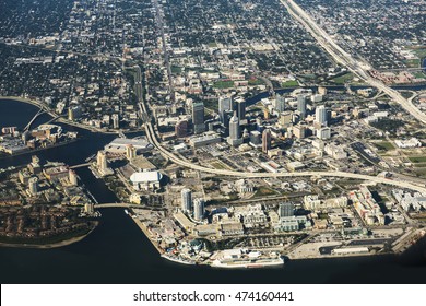 Tampa, Florida Aerial View On A Sunny Day.