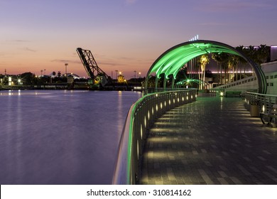 Tampa Florida Downtown River Walk At Night