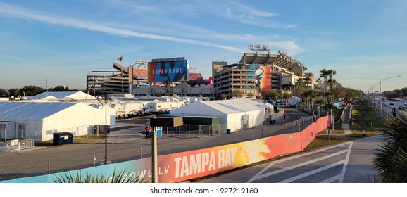 Tampa, Florida February 4 2021: Tampa Bay Buccaneers Stadium Superbowl LV Venue