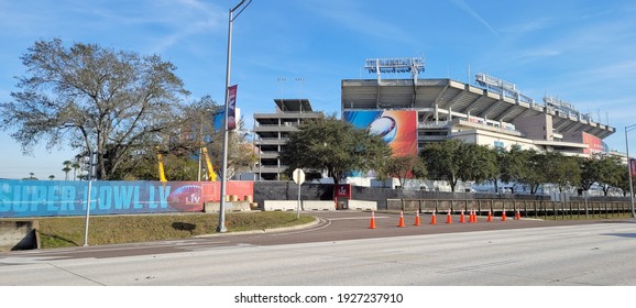 Tampa, Florida February 4 2021: Tampa Bay Buccaneers Stadium Superbowl LV Venue