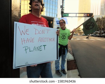 Tampa, Florida / Friday, December 6, 2019 / Climate Strike Protesters Outside Tampa City Hall