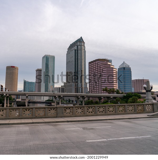 Tampa, Florida - June 17 2021 : View of the Tampa\
Buildings from