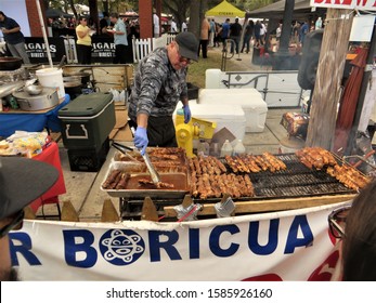 Tampa, Florida / Sunday, December 8, 2019 / Cigar Heritage Festival In Ybor City, Centennial Park.  Latin Cuisine Food Trucks And Vendors. 