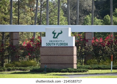 Tampa, Florida- United States- 03-24-2022: Signage Is Seen For The University Of South Florida