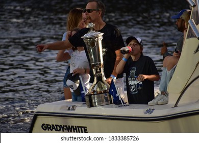 Tampa, Florida USA 09/30/20 . Coach Jon Cooper Of The Tampa Bay Lightning Celebrating Their Victory With Family And Friends.