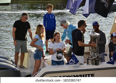 Tampa, Florida USA 09/30/20 . Coach Jon Cooper Of The Tampa Bay Lightning Celebrating Their Victory With Family And Friends.