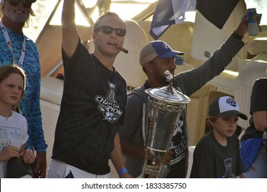 Tampa, Florida USA 09/30/20 . Coach Jon Cooper Of The Tampa Bay Lightning Celebrating Their Victory With Family And Friends.