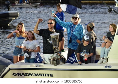 Tampa, Florida USA 09/30/20 . Coach Jon Cooper Of The Tampa Bay Lightning Celebrating Their Victory With Family And Friends.