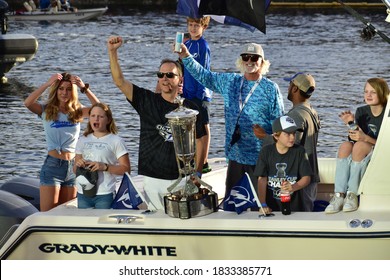 Tampa, Florida USA 09/30/20 . Coach Jon Cooper Of The Tampa Bay Lightning Celebrating Their Victory With Family And Friends.