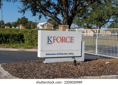 Tampa, Florida, USA - January 8, 2022: Kforce Sign At Its Headquarters In Tampa, Florida, USA. Kforce Is A Staffing Services And Solutions Firm.