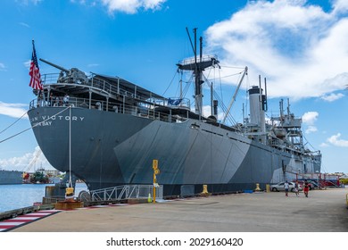 TAMPA, FLORIDA, USA - JULY 22, 2021: The American Victory Ship And Museum