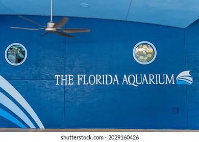 TAMPA, FLORIDA, USA - JULY 22, 2021: Sign On The Exterior Of The Florida Aquarium