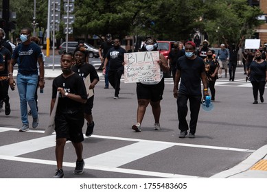 Tampa, Florida / USA - June 13, 2020: Protester Holding A 