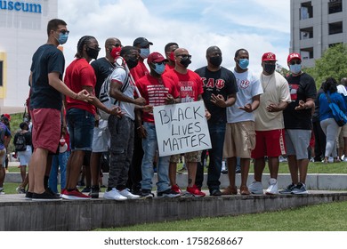 Tampa, Florida / USA - June 14, 2020: Kappa Alpha Psi Fraternity Brothers Holding A 