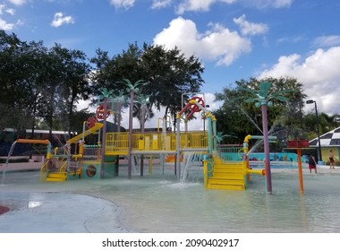 Tampa, Florida, U.S.A - November 4, 2021 - The Colorful Kids Attraction At Adventure Island Water Park