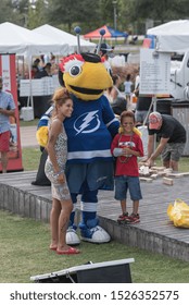 Tampa, Florida / USA - October 5, 2019: Tampa Bay Lighting Mascot 