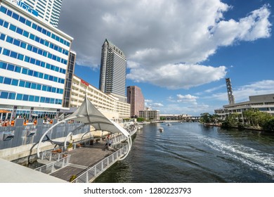 Tampa, FL/USA - May 3, 2017: The River Walk In Downtown Tampa, FL.