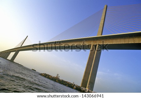 Tampa Sunshine Skyway Bridge at Tampa Bay, Florida