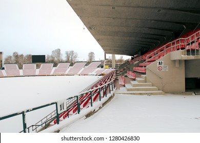 Tampere, Finland - January 9 2019: Tampere Stadium In Winter.