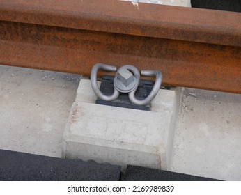 Tampere, Finland - June 16 2022: Documentary Of Everyday Life And Place. Tramway Construction Site In Santalahti Area. Close Up Of Trails.