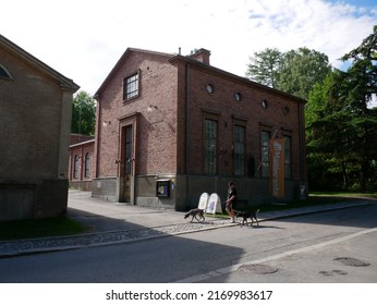 Tampere, Finland - June 20 2022: Street View Of Tampere City Center In Summer. The Old Water Treatment Plant Is Now An Art Museum.