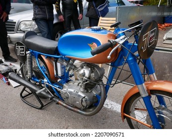 Tampere, Finland - September 11 2022: Ducati Racing Motorcycle In The Pitstop Area At The Pyynikki Vintage Motorcycle Race.