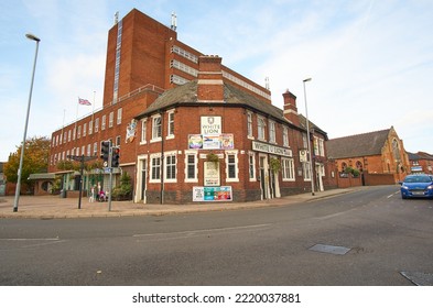 Tamworth, UK 10 25 2022 Street Corner Pub Example                