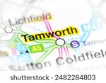 Tamworth. United Kingdom on a map