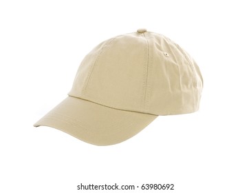 Tan Baseball Cap Isolated On White