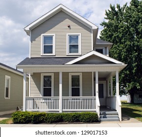 Tan House With Porch