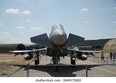 Tanagra Airbase Athens Greece 09 05 2021 Front View Of A Eurofigter Typhoon Plane Of The German Air Force