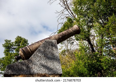 Tandil, Buenos Aires Province, Argentina; May 15, 2022. Replica Of One Of The Cannons Of The Fort Of Independence, Founded By Brigadier General Martín Rodríguez In 1823.