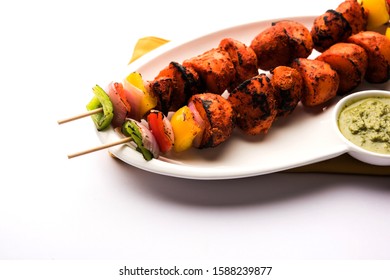 Tandoori Aloo Tikka Or Grilled Barbecue Potatoes