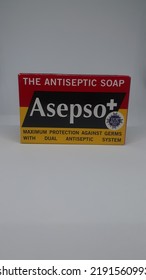 Tangerang, August 19, 2022 : Asepso Is An Antiseptic Soap, Isolated On A White Background.