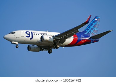 Tangerang, Banten / Indonesia - August 22th, 2020: Sriwijaya Air Boeing 737-524 PK-CLL